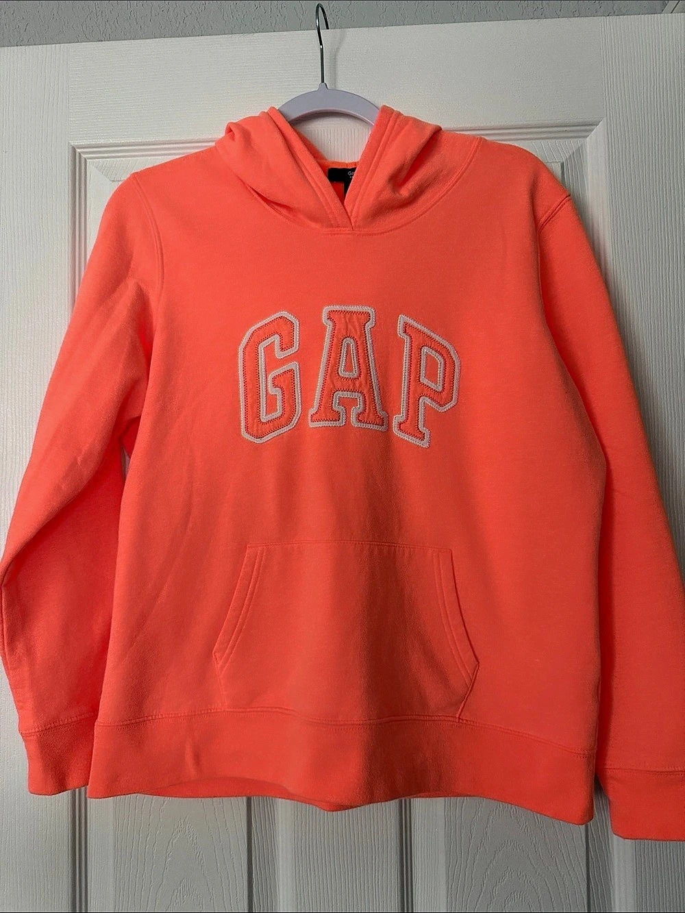 Gap VintageSoft Arch Logo Hoodie Orange Large Kids.
